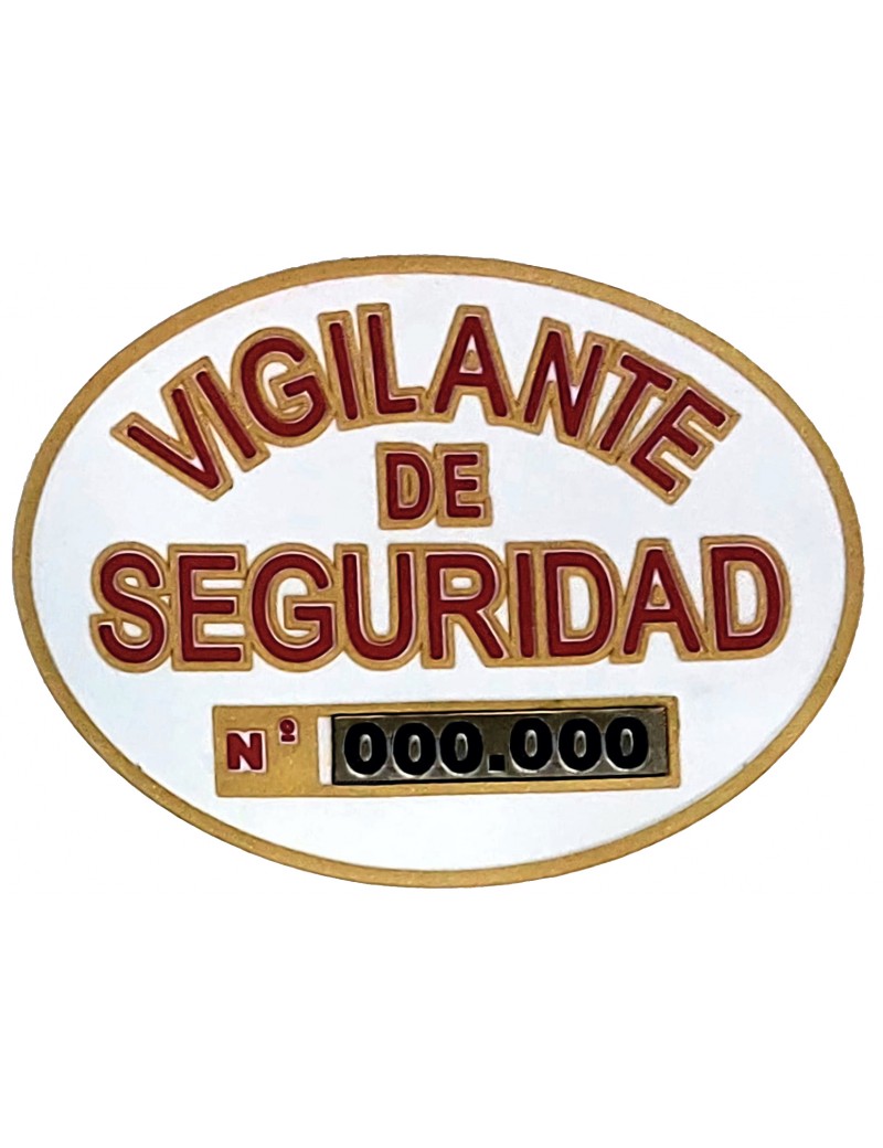 Emblema de Vigilante de PVC con número